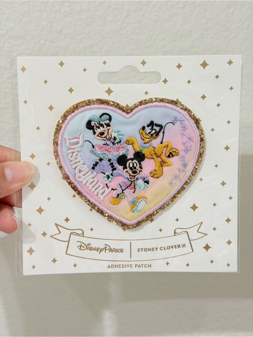 Stoney Clover Lane Pink Heart Patch with Gold Trim